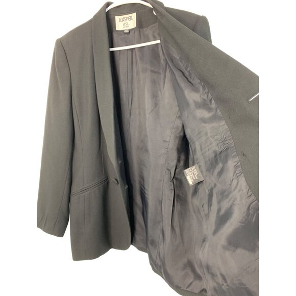 Kasper A.S.L. Petite Women's Black Blazer 12P Double-Breasted 7200 Tux - Picture 5 of 10